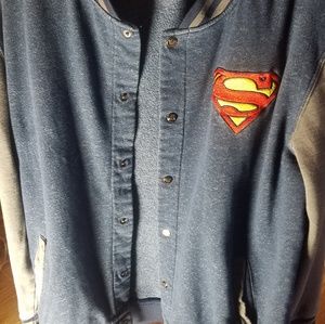 Superman baseball style fleece jacket, size L